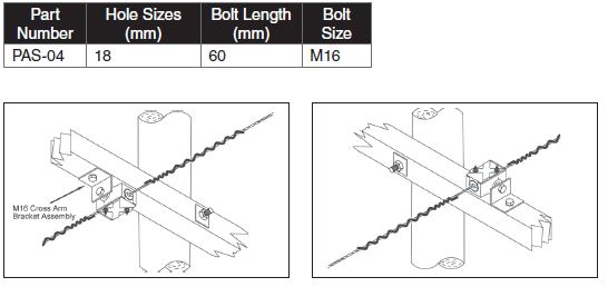 PAS Crossarm Bracket table
